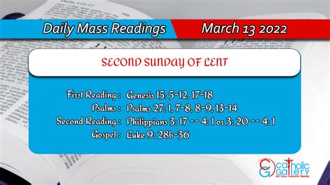 Catholic Sunday Daily Mass Readings 13th March 2022