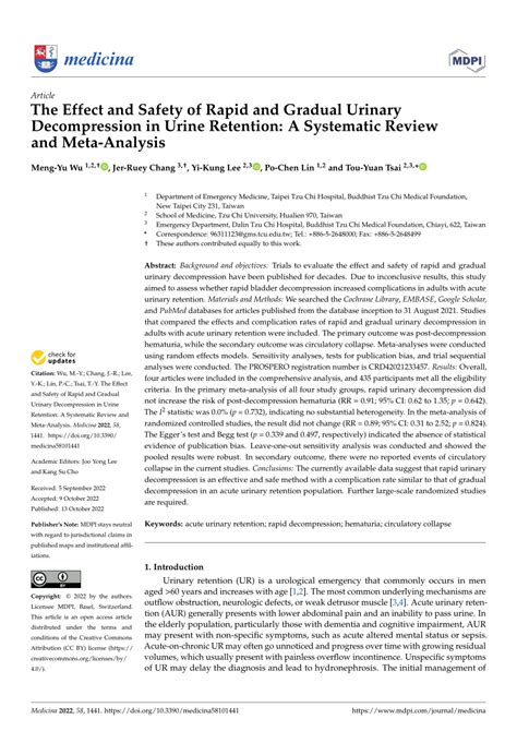 Pdf The Effect And Safety Of Rapid And Gradual Urinary Decompression