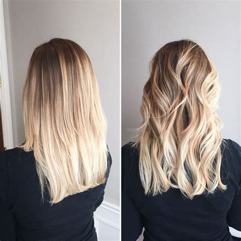 Maybe you would like to learn more about one of these? Straight vs curly blonde balayage ombré. Gives this blonde ...
