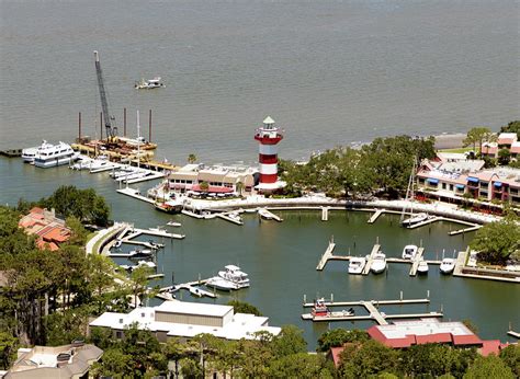 Aerial View Harbour Town Lighthouse In Hilton Head Island Photograph By