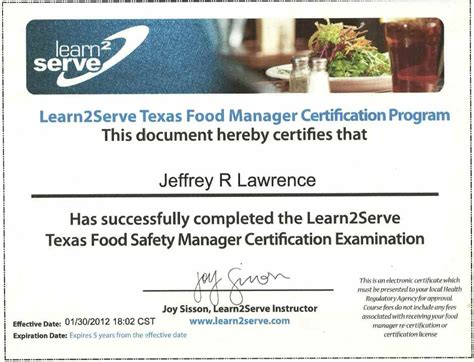 You can receive the texas food safety manager training and exam online, no proctor required! Kilgore Bowling Center