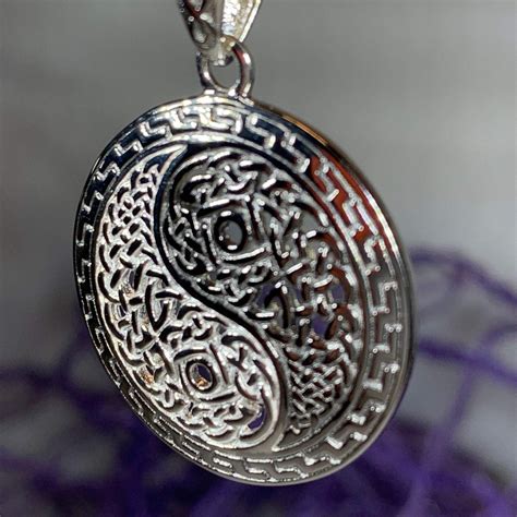 Celtic Yin Yang Necklace Celtic Crystal Design Jewelry