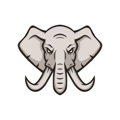Elephant Mascot Vector Logotype Head Sport Illustration Emblem Isolated