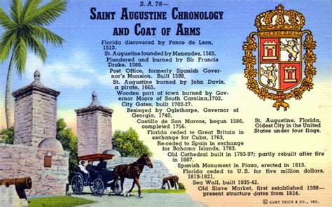 Florida Memory Saint Augustine Chronology And Coat Of Arms