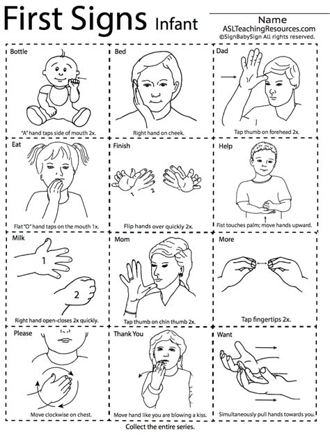 First Words Sign Language Flashcards Asl Sign Language Chart Sign