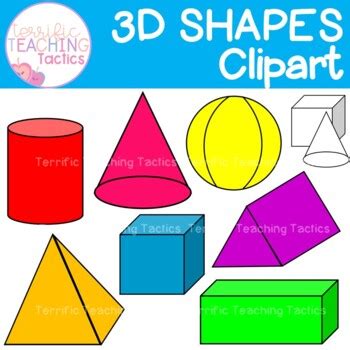 D Shapes Clip Art Geometry Solids By Terrific Teaching Tactics