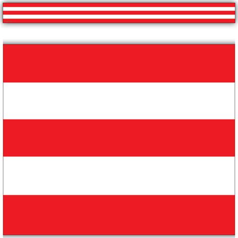 Red And White Stripes Straight Border Trim Tcr5489 Teacher Created Resources