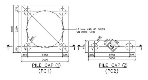 Pile Cap Detail Download Free Autocad Drawing File Cadbull Cadbull