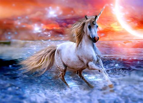 Magic Unicorn Nature Fantasy Abstract Animals Horse Hd Wallpaper