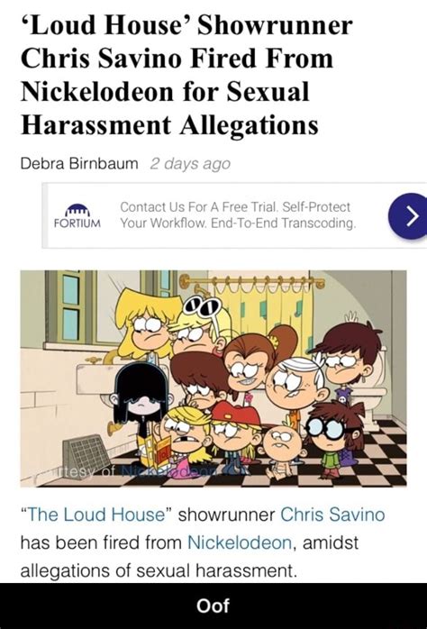 ‘loud House Showrunner Chris Savino Fired From Nickelodeon For Sexual