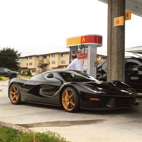 Ferrari Laferrari Painted In Nero Aldebaran W Gold Wheels Photo Taken