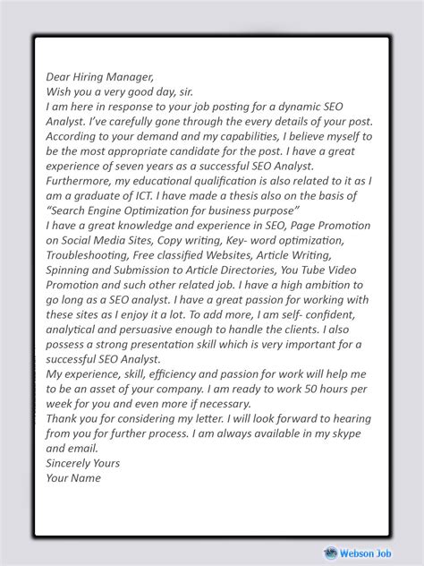 How do you write an excellent cover letter? Upwork Cover Letter Sample for SEO (Search Engine ...