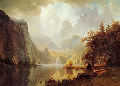 Albert Bierstadt In The Mountains Painting Framed Paintings For Sale