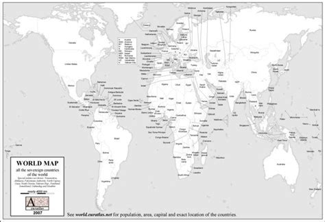 Map Of The World Labeled Black And White Labeled World Map With The