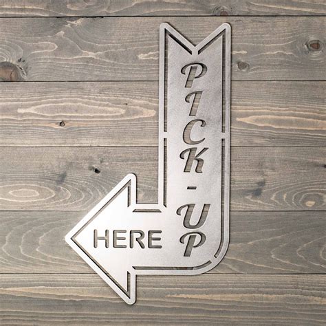 Pick Up Here Arrow Metal Sign 24x14in Etsy
