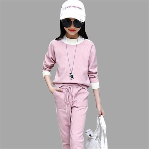 Teenage Girl Clothing Spring And Autumn Children Coats And Pants Twinset