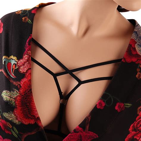 women lady sexy straps women s hollow out elastic cage bra bandage strappy halter bra bustier