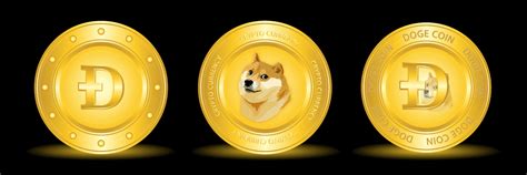 Dogecoin Crypto Currency Logo With Three Icon 3590678 Vector Art At