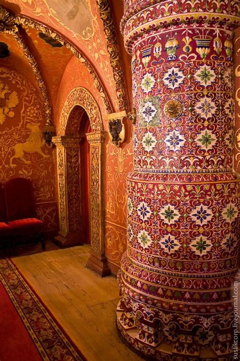 The Ancient Russian Interiortsarist Palace Granovitaya Chamber Russian Architecture Historical