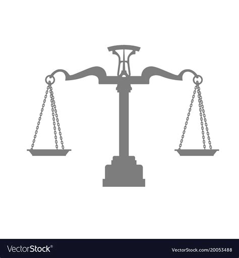 Silhouette Of Scales Of Justice Balance Royalty Free Vector