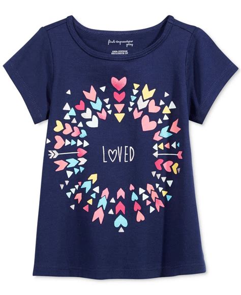 First Impressions Graphic Print T Shirt Baby Girls 0 24 Months Only