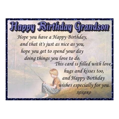 Grandson Happy Birthday Postcard Birthday Verses Happy