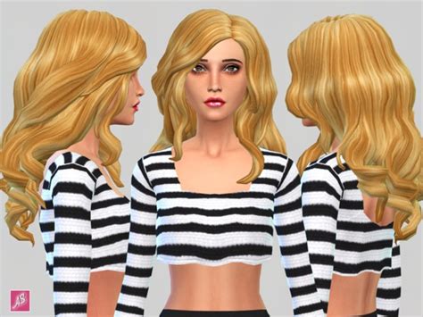 The Sims Resource Long Wavy Over Shoulder By Alexandrasine Sims 4 Hairs