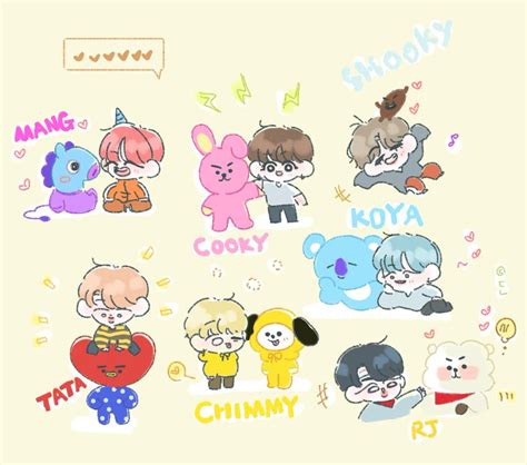 I just wanna talk about the bt21 characters made by bts since i don't see a lot of armys talking about them. (105) Twitter | Bts dibujo, Fan de arte, Cuadernos de dibujo