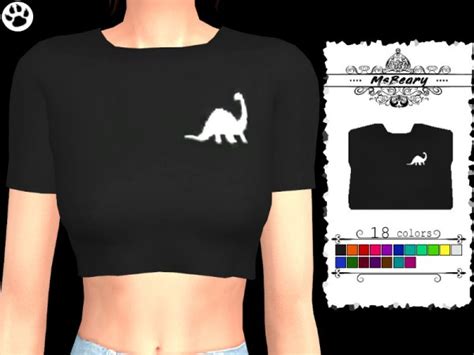 The Sims Resource Cropped Dinosaur Tshirt By Msbeary • Sims 4 Downloads