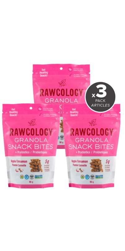 Buy Rawcology Probiotic Granola Snack Bites Apple Cinnamon Bundle At Well Ca Free Shipping 35