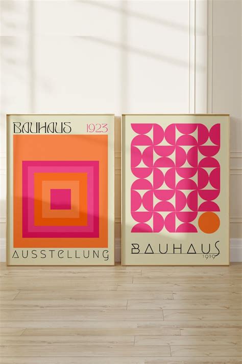 Bauhaus Wall Art Printable Set Of 2bauhaus Exhibition Etsy In 2023