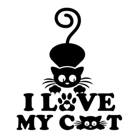 114cm133cm I Love My Cat Fashion Stickers Decals Vinyl Decor S4 0411
