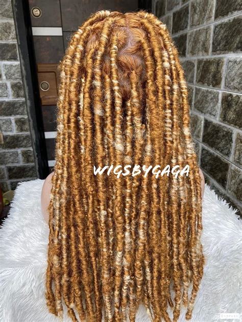 Distressed Locs Full Lace Colored Roots Quality Braided Wigs By Gaga
