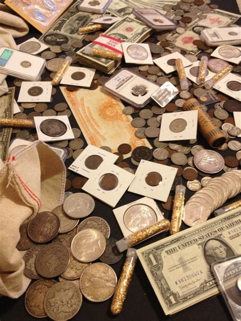 Estate Sale Old Us Coins And Currency Lot Silver Gold Premier Level