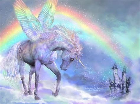 Unicorn Of The Rainbow Mixed Media By Carol Cavalaris Fine Art America