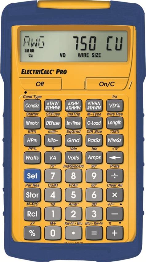 Electricalc Pro Electrical Calculator National Electrical Code Nec
