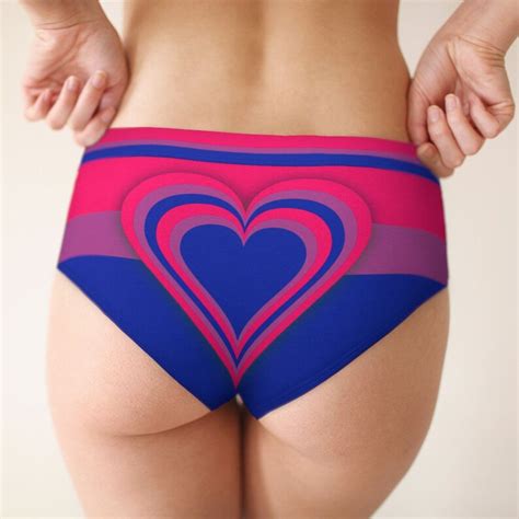 Bisexual Flag And Heart Womens Cheeky Briefs Underwear Sizes Etsy