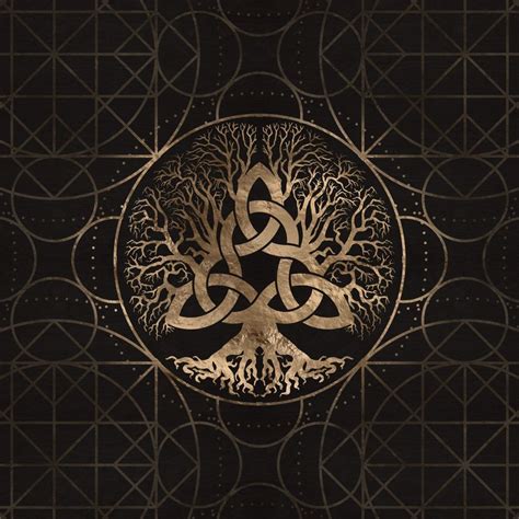 Tree Of Life Yggdrasil With Triquetra Art Print By Creativemotions X