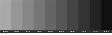 Shades Of Dark Grey A A A Hex Color Hex Colors Light Grey Color Code Concrete Color