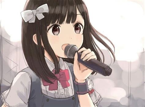 Singing Anime Girl With Microphone