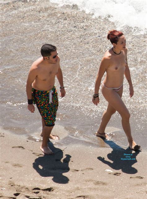 Topless Milf On A Beach Stroll March 2015 Voyeur Web