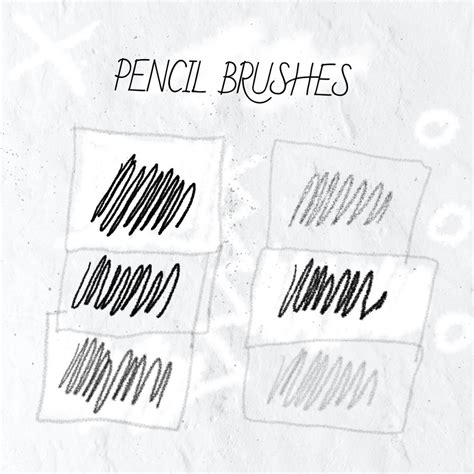 6 Pencil Brushes Photoshop Brushes