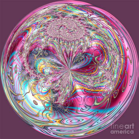Pretty In Yellow Red And Blue Orb Eight Digital Art By Elisabeth Lucas