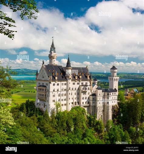 Famous Fairy Tale Castle In Bavaria Neuschwanstein Germany Panoramic