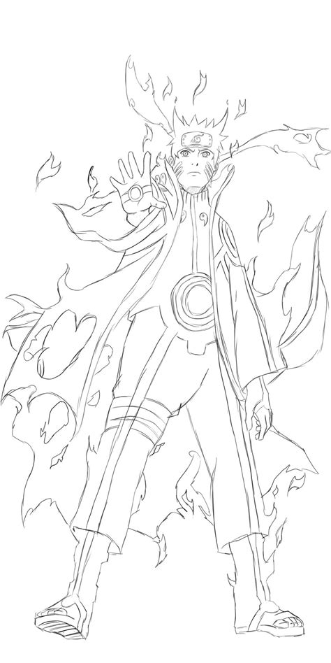 Naruto Sage Of Six Paths Drawing Mode Sketch Coloring Page