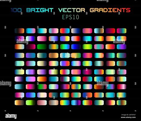 100 Vector Exotic Flower Colors Bright Gradients Set Of Stripes With