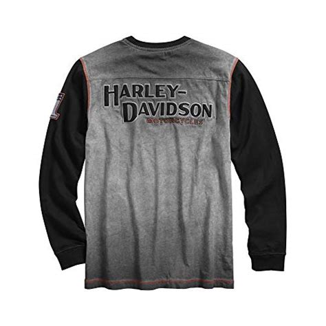 Harley Davidson Men S Iron Block Long Sleeve Pullover Sweatshirt Grey