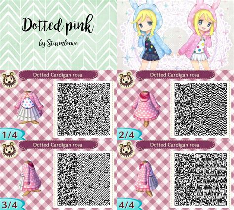 Animal Crossing New Leaf Qr Code Cute Pink White Dotted Dress With Hood