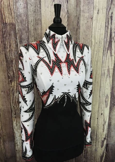 White Red And Black Horsemanship Shirt By Dry Creek Designs Ladies