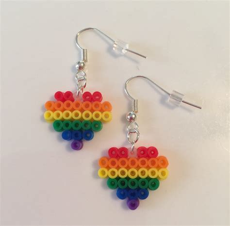 Rainbow Pride Perler Bead Earrings Etsy